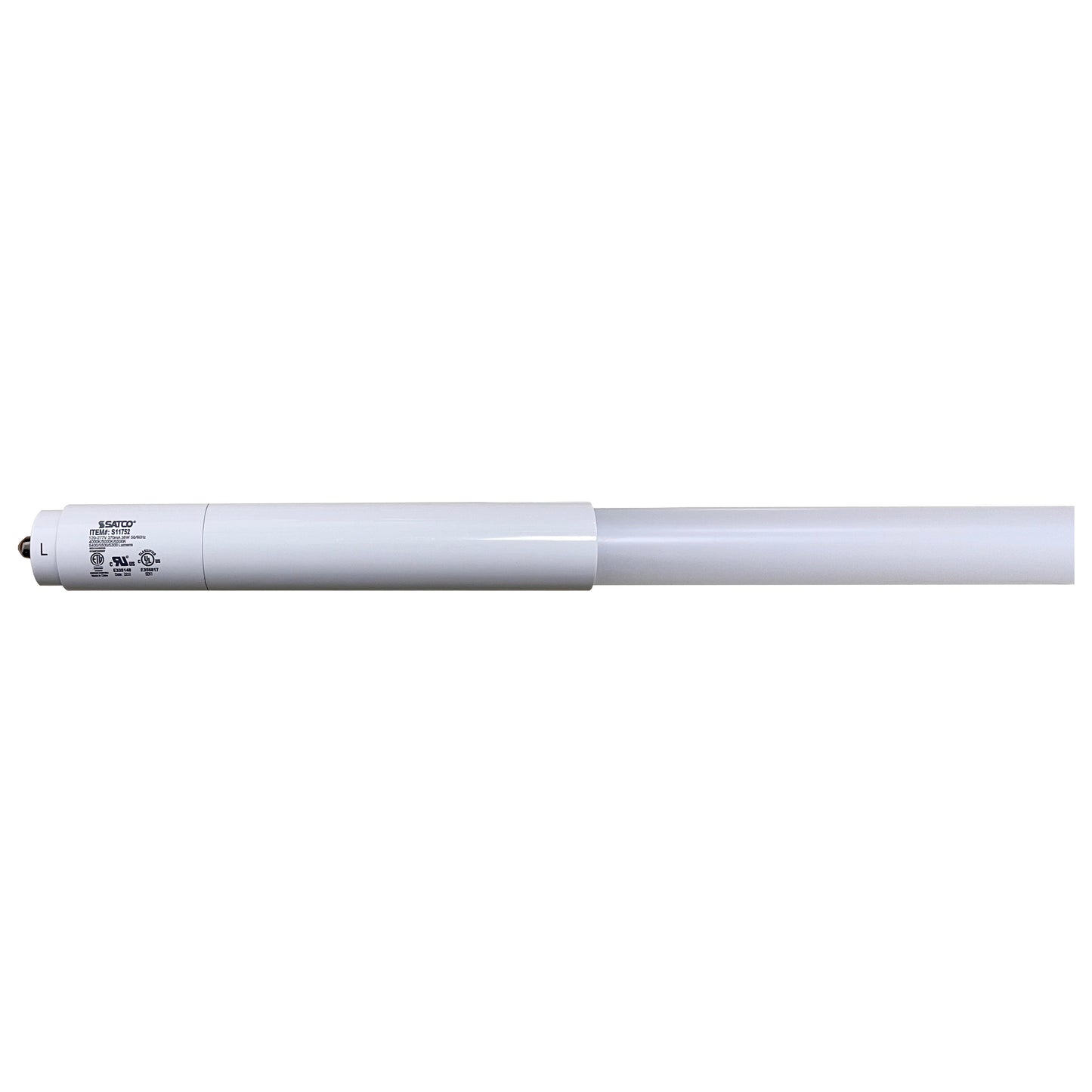 image of 38 Watt T8 LED - Single Pin Base - CCT Selectable - Type B - Ballast Bypass - PET Shatterproof Coated - White Finish - 96 Inches - 120-277 Volt