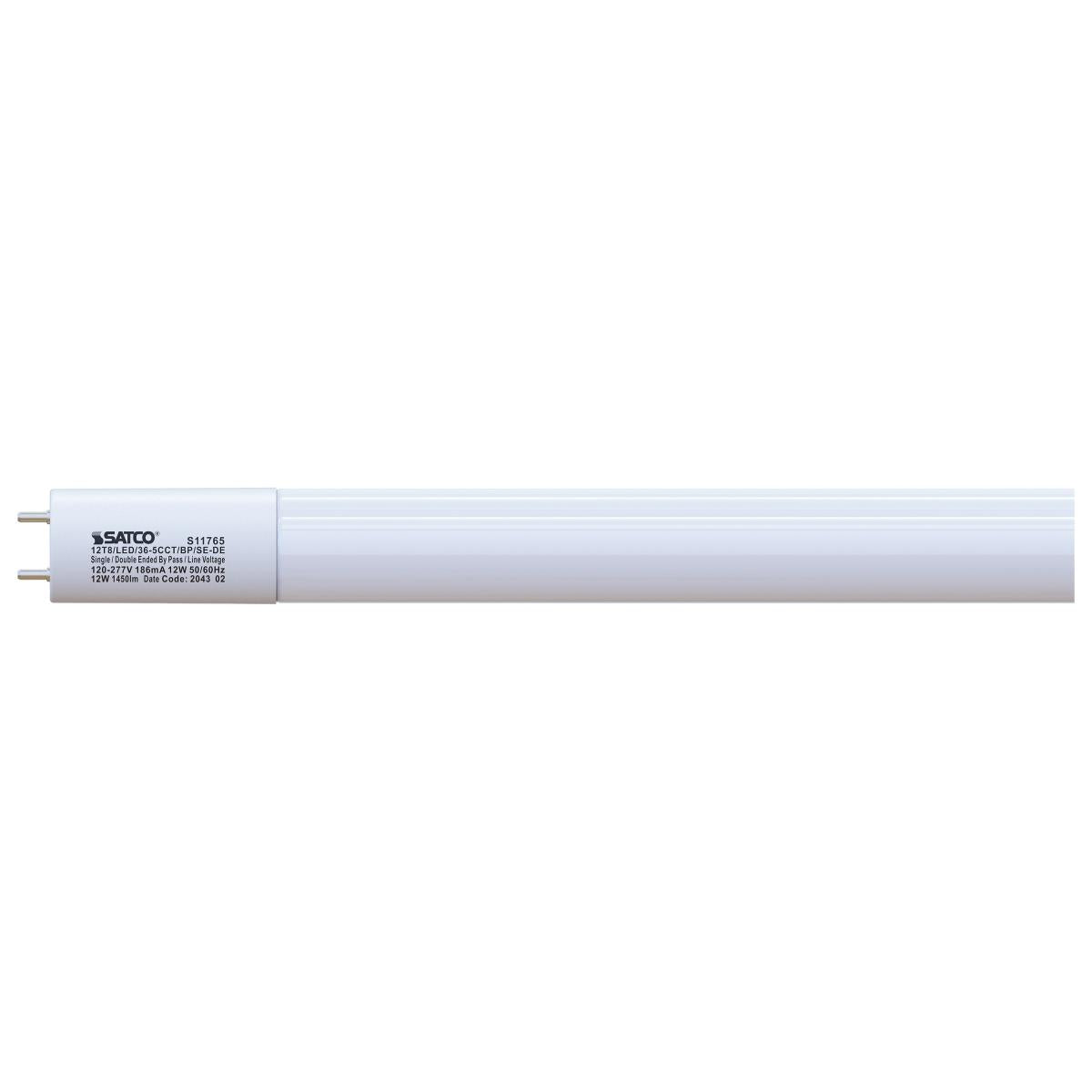 image of 12 Watt - 3 Foot LED - T8 - CCT Selectable - Type B Ballast Bypass - G13 Base - 120-277 Volt