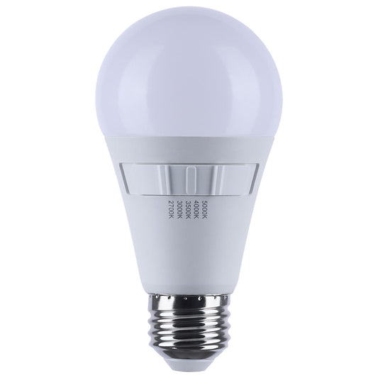 14 Watt A19 LED - 27K/3K/35K/4K/5K CCT Selectable - Medium Base - White Finish - 120 Volt - 4-Pack