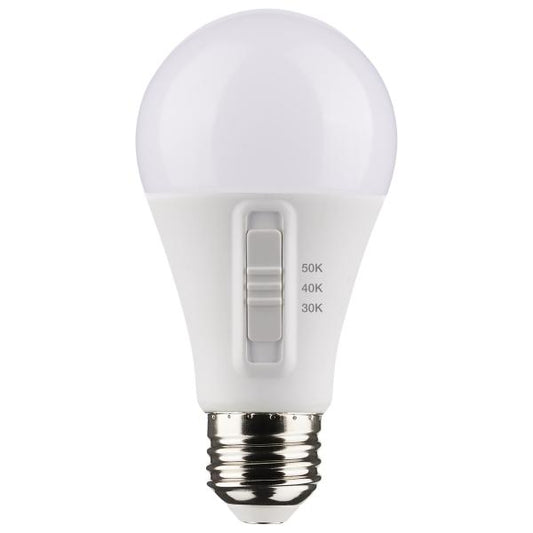 14 Watt A19 LED - Medium Base - CCT Selectable - White Finish - 90 CRI - 120 Volt - 4 Pack