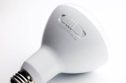 image of 8.5 Watt BR30 LED - Medium Base - CCT Selectable - White Finish - 90 CRI - 120 Volt