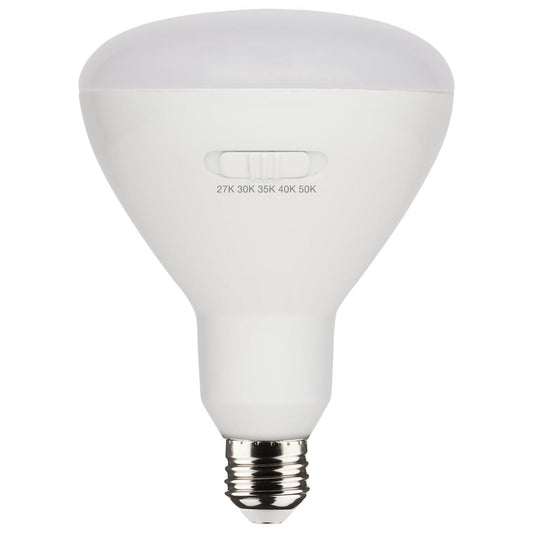 13 Watt BR40 LED - Medium Base - CCT Selectable - White Finish - 90 CRI - 120 Volt - 4 Pack