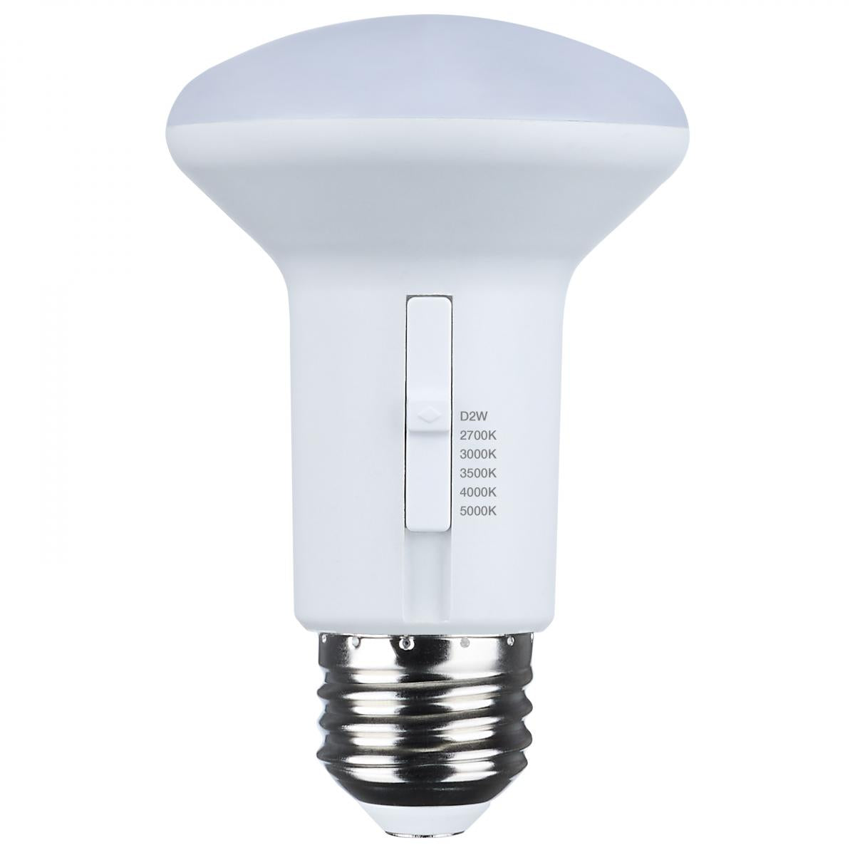 image of 5.8 Watt R20 LED - 27K/30K/35K/40K/50K CCT Selectable - Dim to Warm - White Finish - 120 Volt