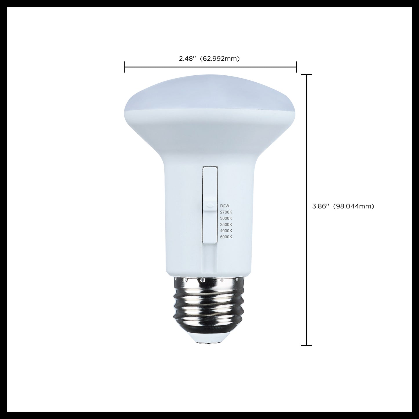 image of 5.8 Watt R20 LED - 27K/30K/35K/40K/50K CCT Selectable - Dim to Warm - White Finish - 120 Volt