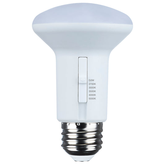 image of 5.8 Watt R20 LED - 27K/30K/35K/40K/50K CCT Selectable - Dim to Warm - White Finish - 120 Volt