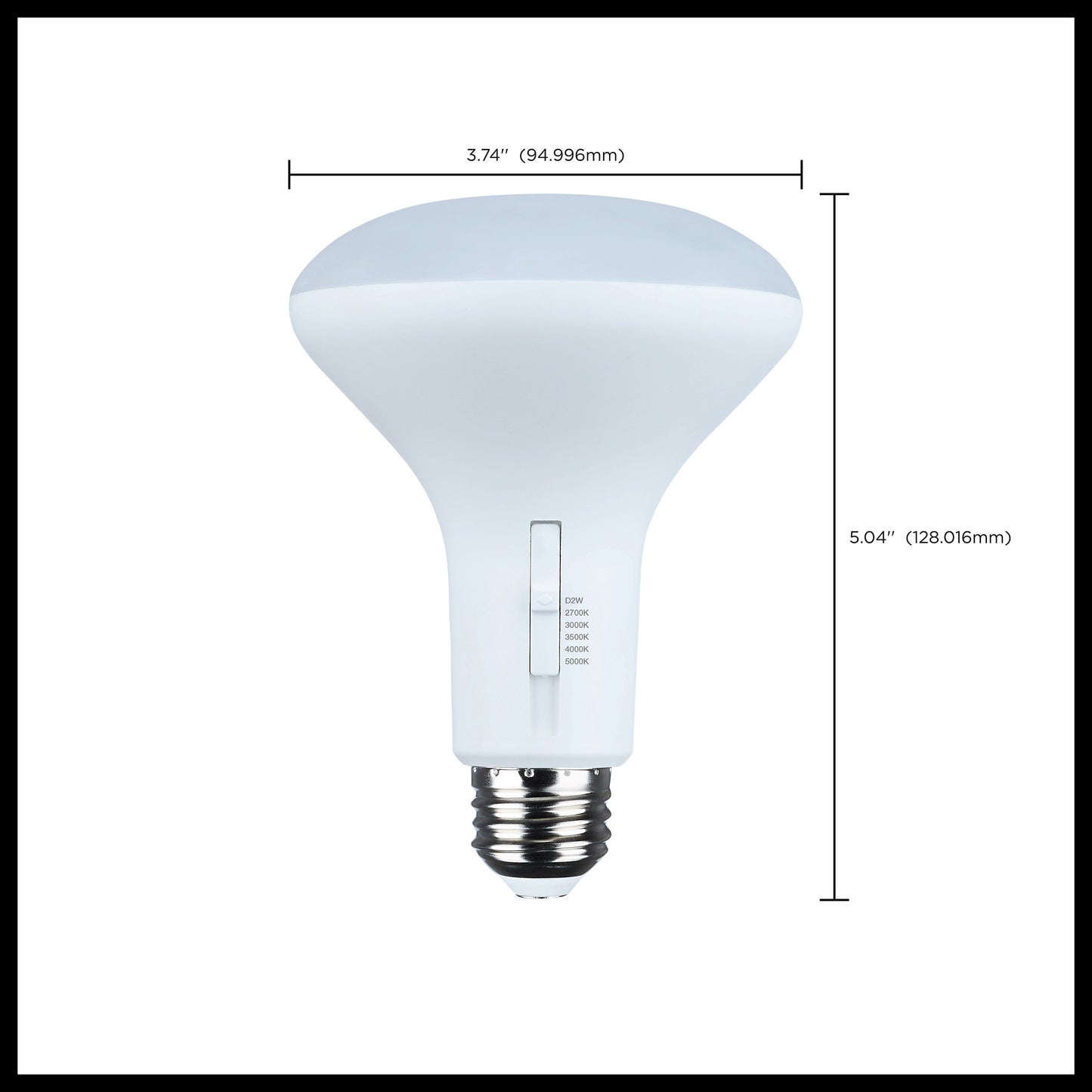 image of 7 Watt BR30 LED - 27K/30K/35K/40K/50K CCT Selectable - Dim to Warm - White Finish - 120 Volt