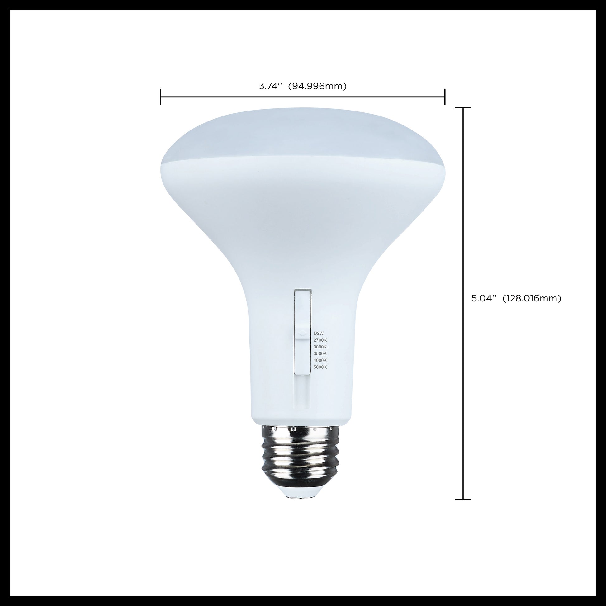 image of 7 Watt BR30 LED - 27K/30K/35K/40K/50K CCT Selectable - Dim to Warm - White Finish - 120 Volt