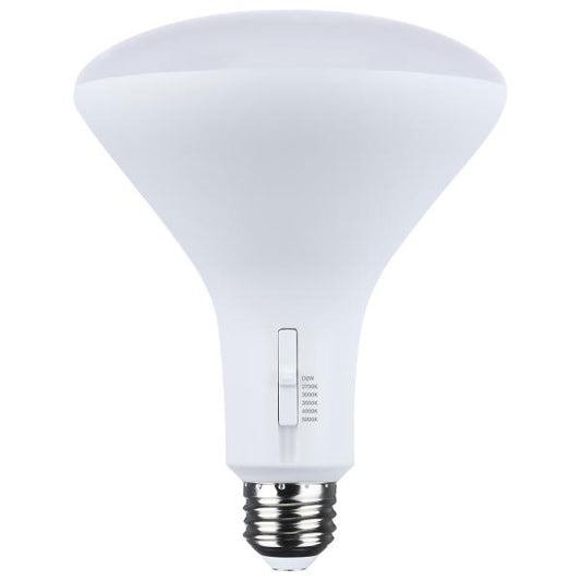 11 Watt BR40 LED - 27K/30K/35K/40K/50K CCT Selectable - Dim to Warm - White Finish - 120 Volt