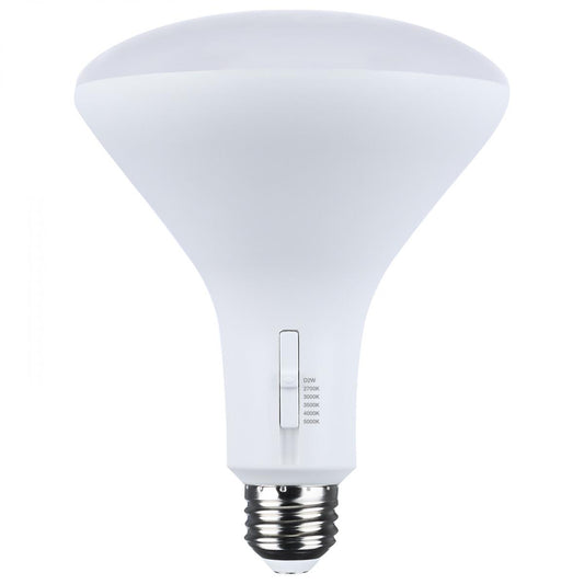 11 Watt BR40 LED - 27K/30K/35K/40K/50K CCT Selectable - Dim to Warm - White Finish - 120 Volt