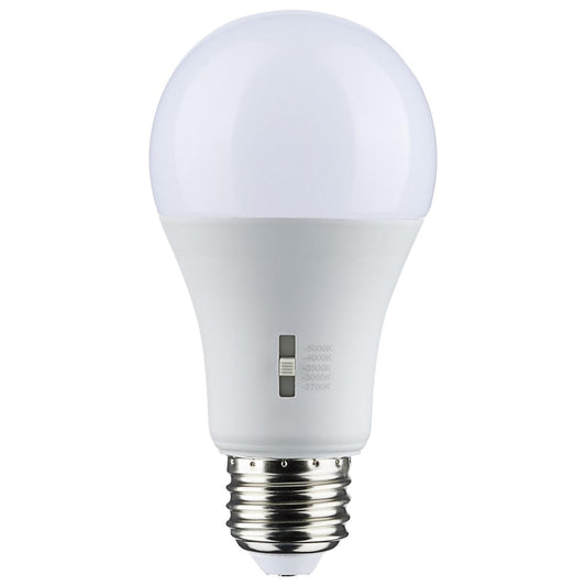 12 Watt A19 LED - Medium Base - CCT Selectable - 120 Volt - White Finish
