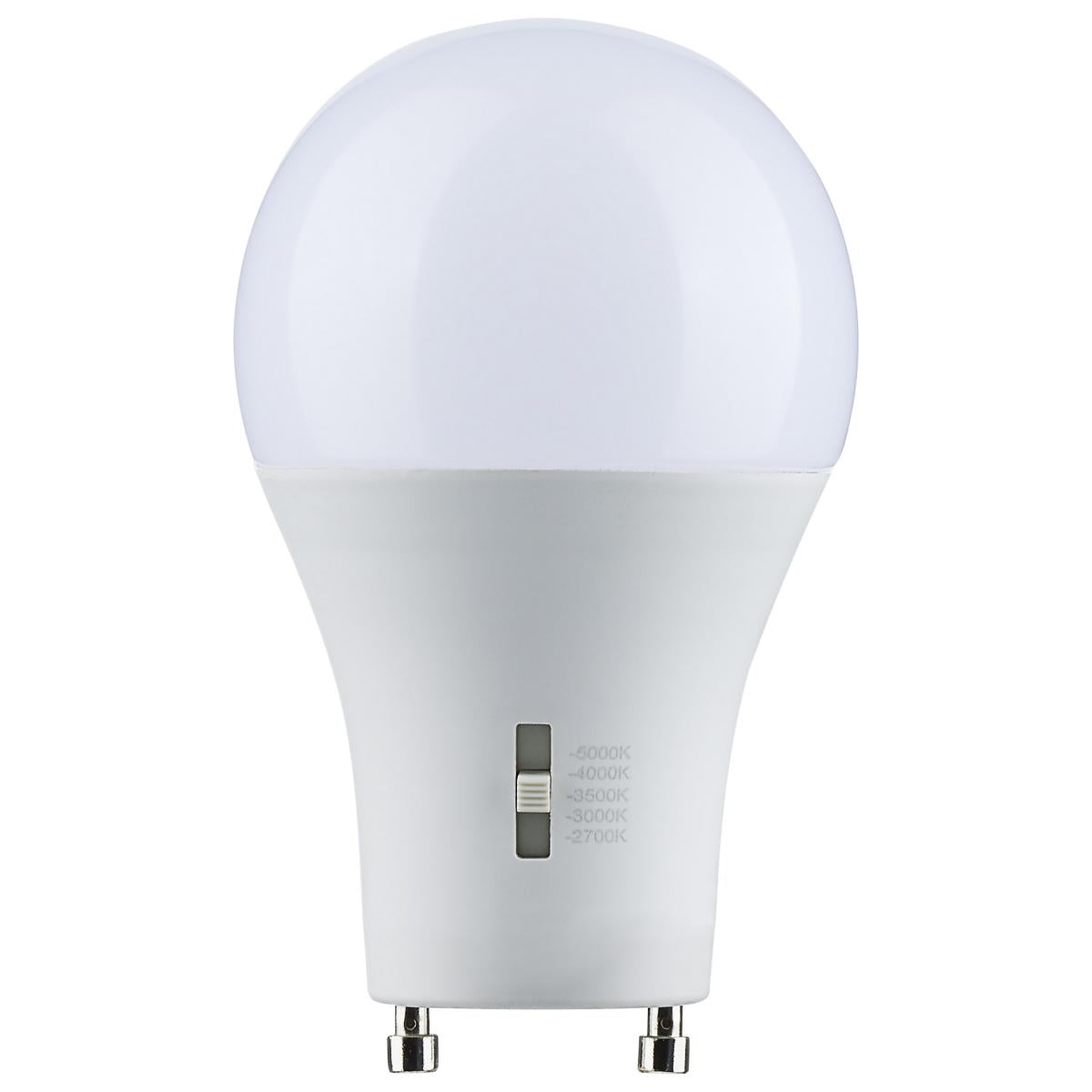 image of 12 Watt A19 LED - Bi Pin GU24 Base - CCT Selectable - 120 Volt - White Finish