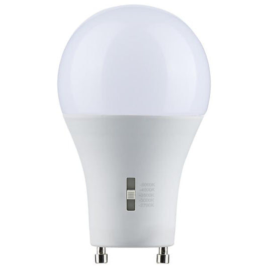12 Watt A19 LED - Bi Pin GU24 Base - CCT Selectable - 120 Volt - White Finish