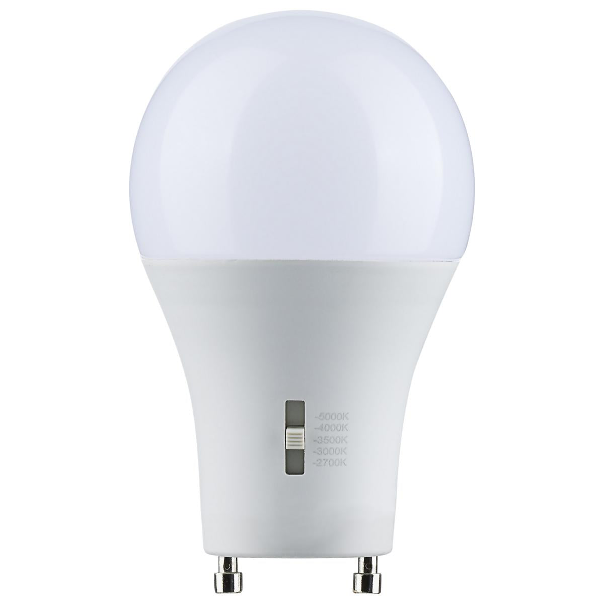image of 14 Watt A19 LED - Bi Pin GU24 Base - CCT Selectable - 120 Volt - White Finish