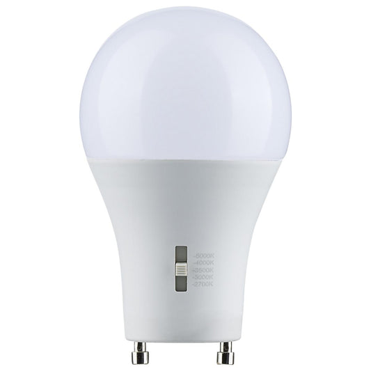image of 14 Watt A19 LED - Bi Pin GU24 Base - CCT Selectable - 120 Volt - White Finish