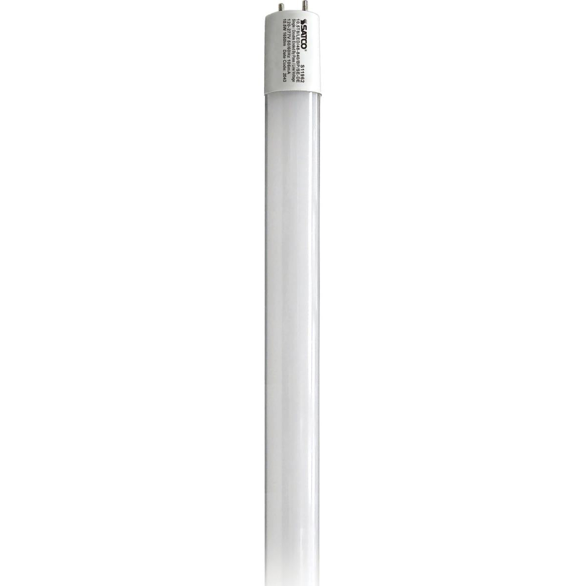 10.5 Watt T8 LED - 4Ft - 4000K - Medium Bi Pin base - 50000 Average rated hours - 1700 Lumens - Type B - Ballast Bypass - Single or Double Ended Wiring