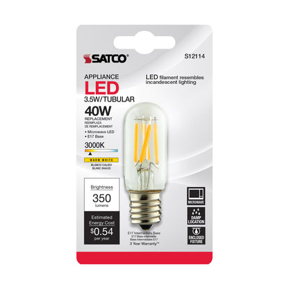 image of 3.5 Watt - T7 LED - Clear - Intermediate base - 3000K - 350 Lumens - 120 Volt - Carded