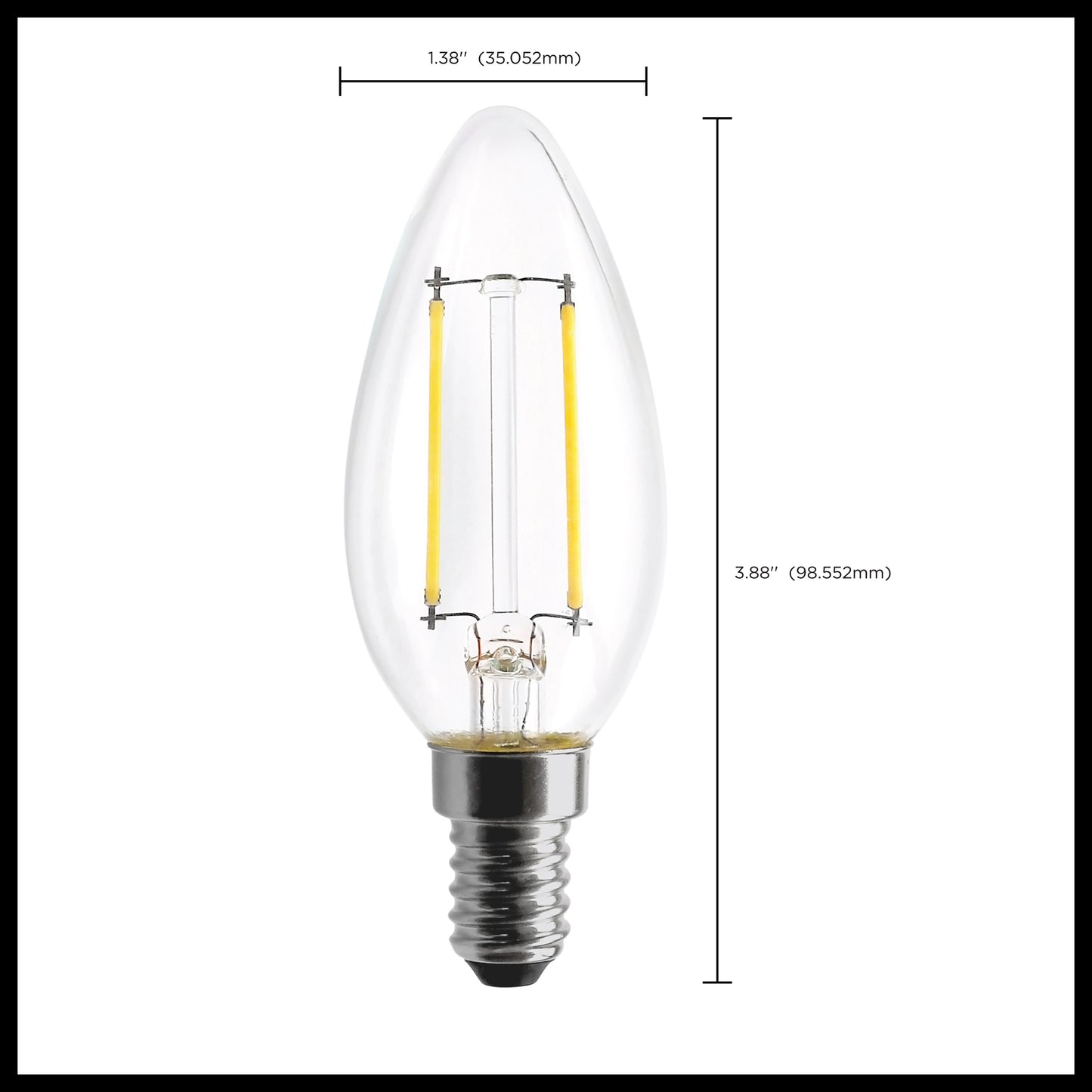 image of 4.5 Watt - B11 LED - Clear - 350 Lumens - 3000K - European base - 120 Volt