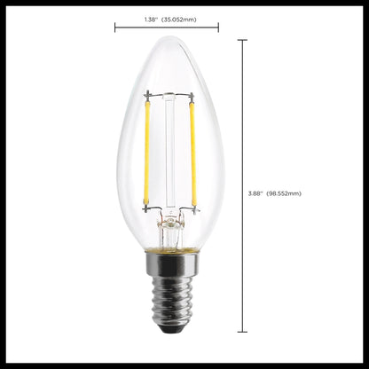 image of 4.5 Watt - B11 LED - Clear - 350 Lumens - 3000K - European base - 120 Volt