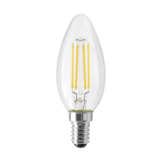 4.5 Watt - B11 LED - Clear - 350 Lumens - 3000K - European base - 120 Volt