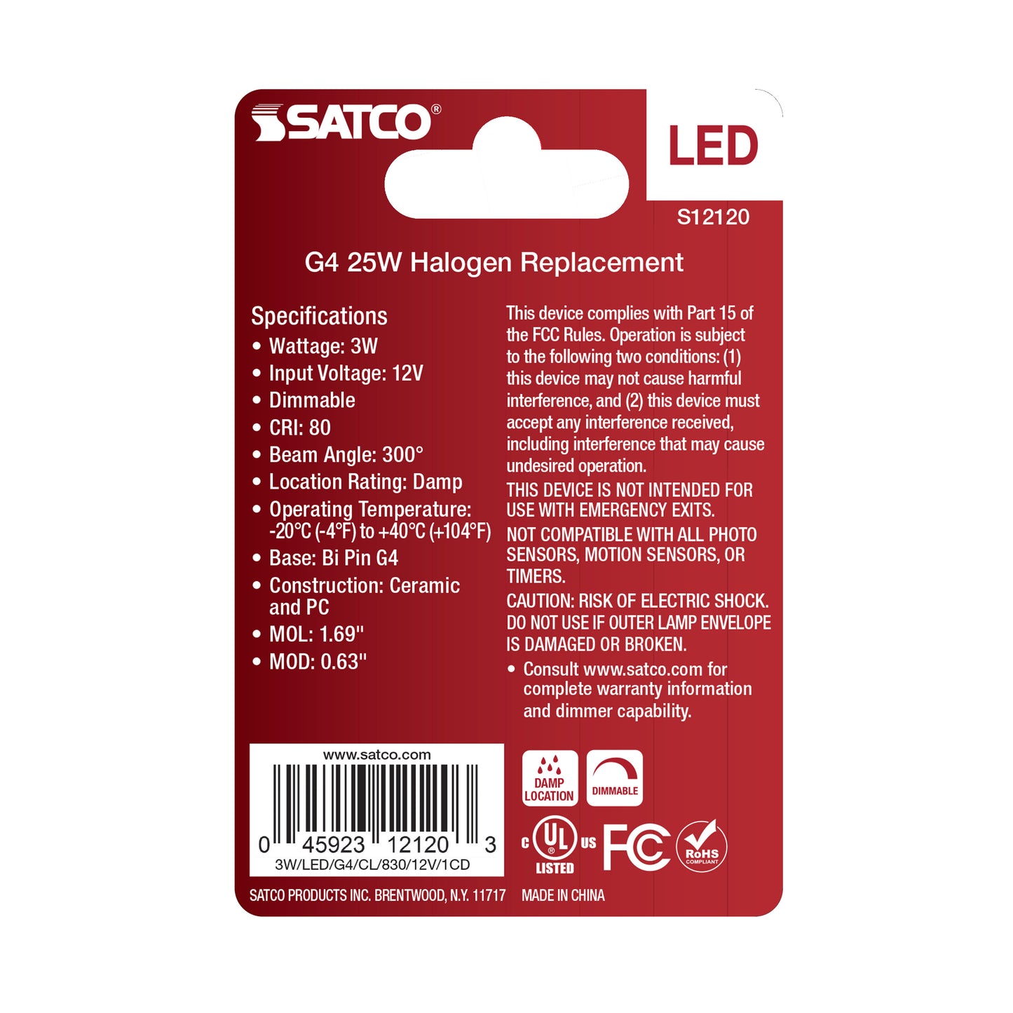 image of 3 Watt Mini LED - G4 Base - 3000K - Clear Finish - 12 Volt