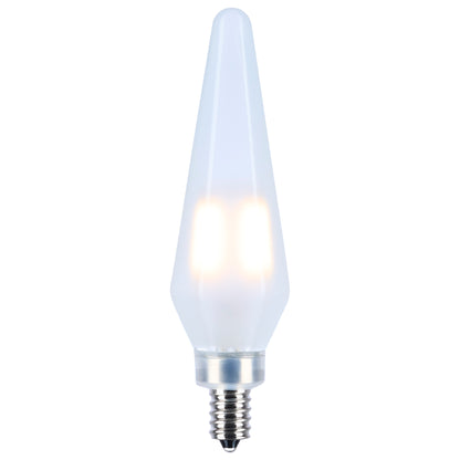image of 2 Watt Prismatic HX11 LED - 2700K CCT - Candelabra Base - 120 Volt - Frost Finish - 2-Card