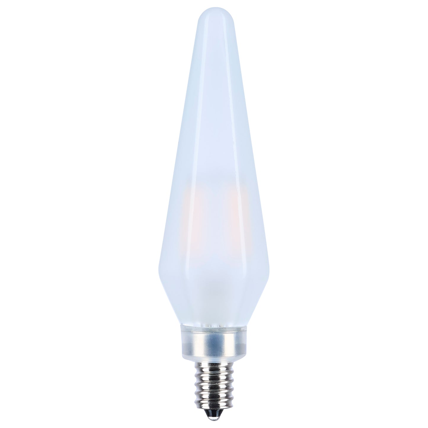image of 2 Watt Prismatic HX11 LED - 2700K CCT - Candelabra Base - 120 Volt - Frost Finish - 2-Card