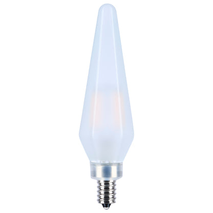 image of 2 Watt Prismatic HX11 LED - 2700K CCT - Candelabra Base - 120 Volt - Frost Finish - 2-Card