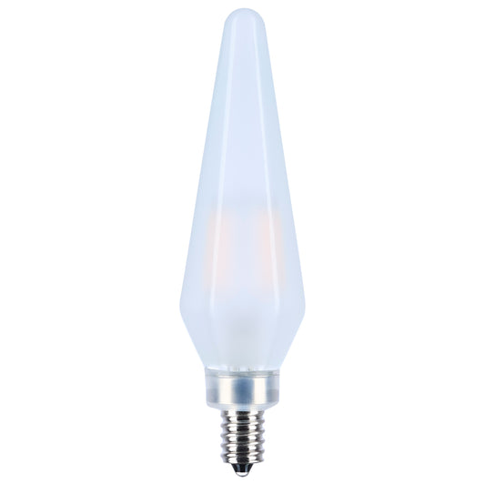 image of 2 Watt Prismatic HX11 LED - 2700K CCT - Candelabra Base - 120 Volt - Frost Finish - 2-Card