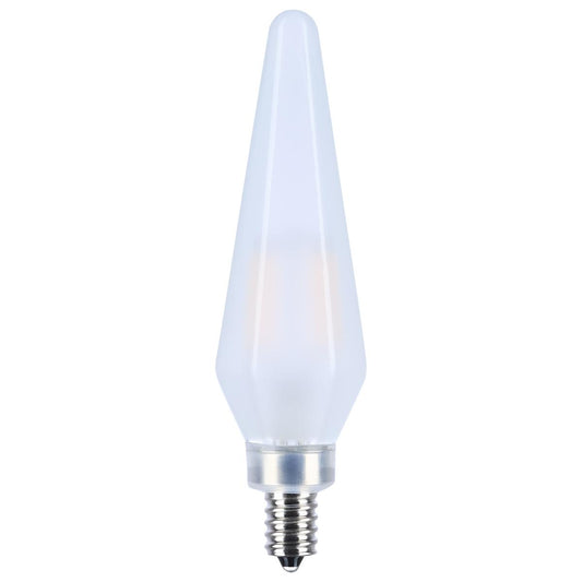 image of 2 Watt Prismatic HX11 LED - 2700K CCT - Candelabra Base - 120 Volt - Frost Finish - 2-Card