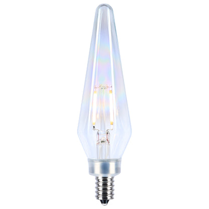 image of 2 Watt Prismatic HX11 LED - 2700K CCT - Candelabra Base - 120 Volt - Aurora Finish - 2-Card
