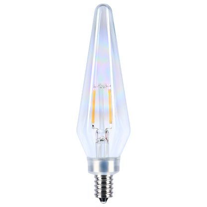 image of 2 Watt Prismatic HX11 LED - 2700K CCT - Candelabra Base - 120 Volt - Aurora Finish - 2-Card