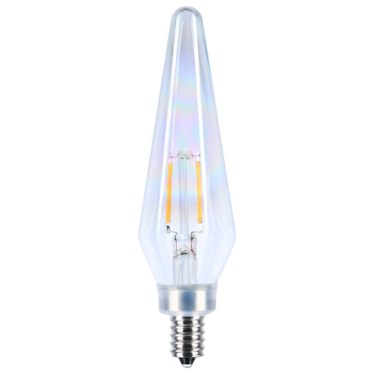 image of 2 Watt Prismatic HX11 LED - 2700K CCT - Candelabra Base - 120 Volt - Aurora Finish - 2-Card