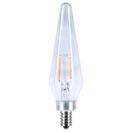 2 Watt Prismatic HX11 LED - 2700K CCT - Candelabra Base - 120 Volt - Aurora Finish - 2-Card