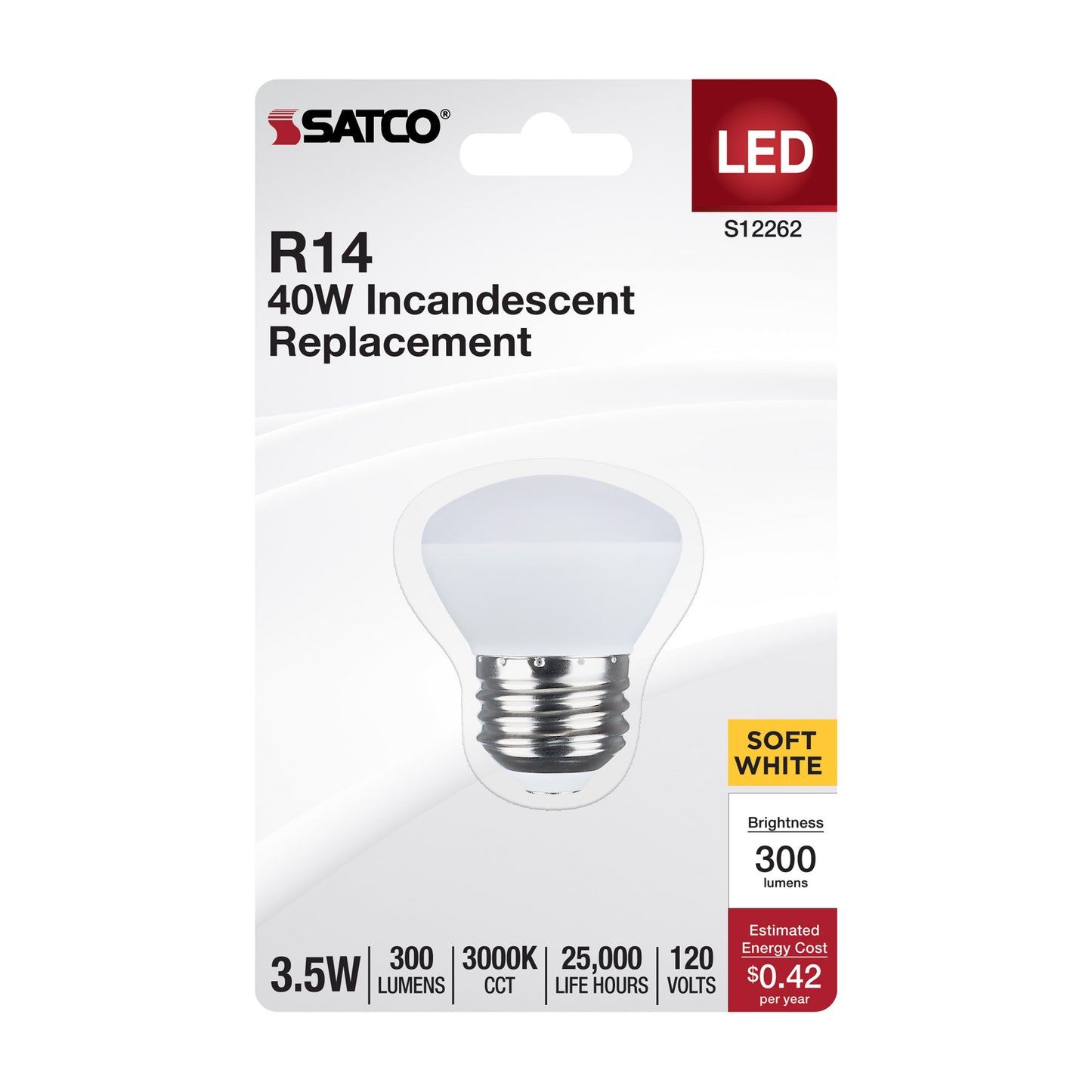 image of 3.5 Watt - R14 LED - Medium Base - 3000K CCT - Frost Finish - 120 Volt