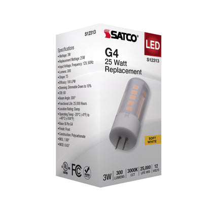 image of 3 Watt T5 LED - Frost Finish - Bi Pin G4 Base - 3000K - 12 Volt