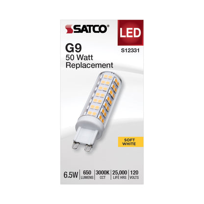 image of 6.5 Watt T6 LED - Clear Finish - G9 Base - 3000K - 120 Volt