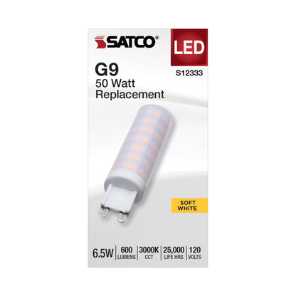 image of 6.5 Watt T6 LED - Frost Finish - G9 Base - 3000K - 120 Volt