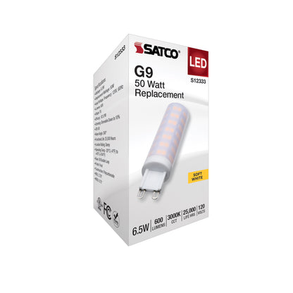 image of 6.5 Watt T6 LED - Frost Finish - G9 Base - 3000K - 120 Volt