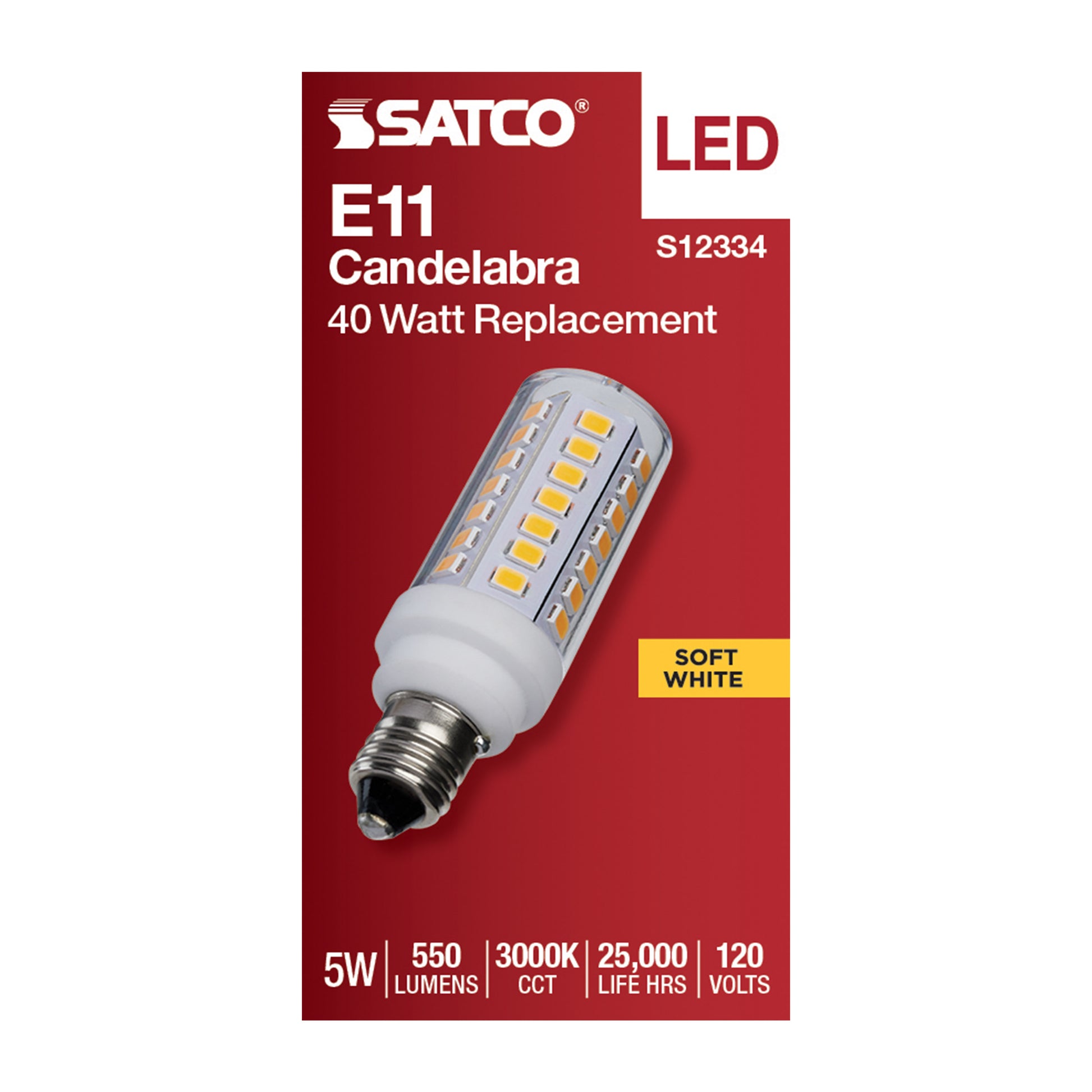 image of 5 Watt T6 LED - Clear Finish - E11 Base - 3000K - 120 Volt