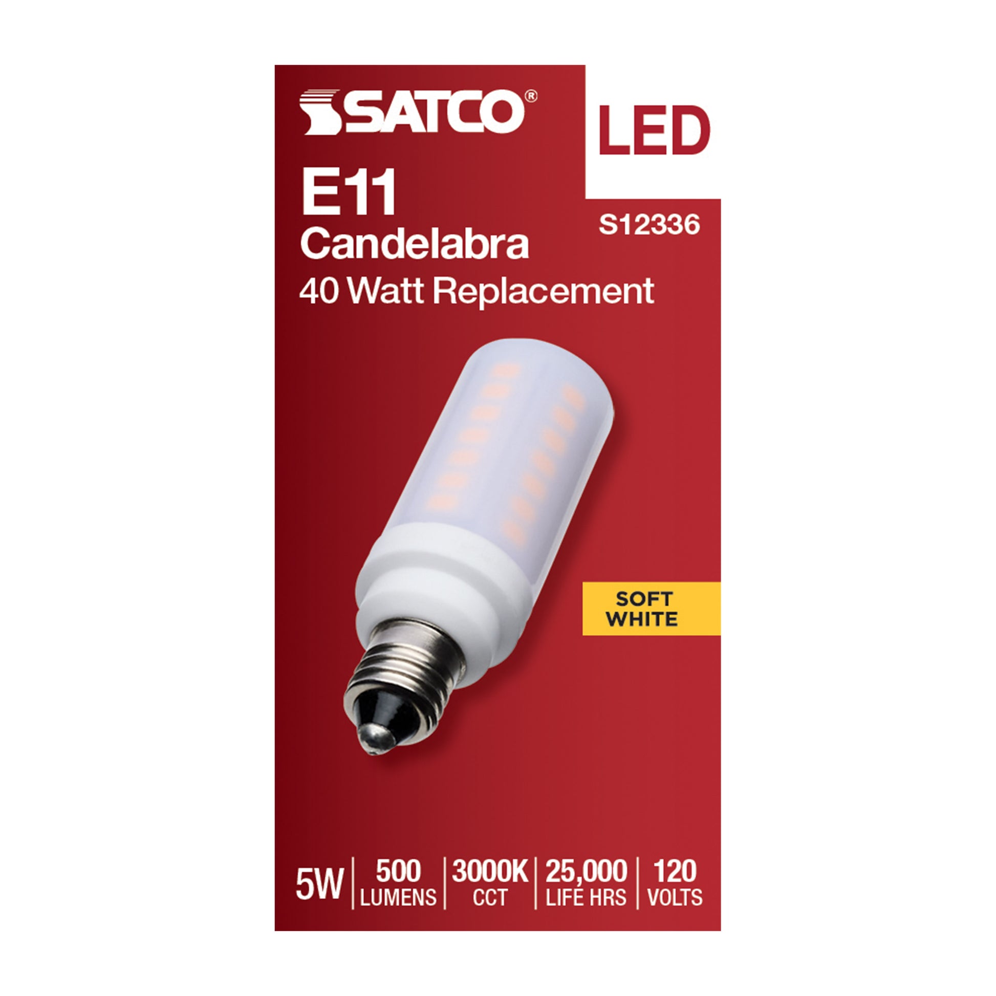 image of 5 Watt T6 LED - Frost Finish - E11 Base - 3000K - 120 Volt