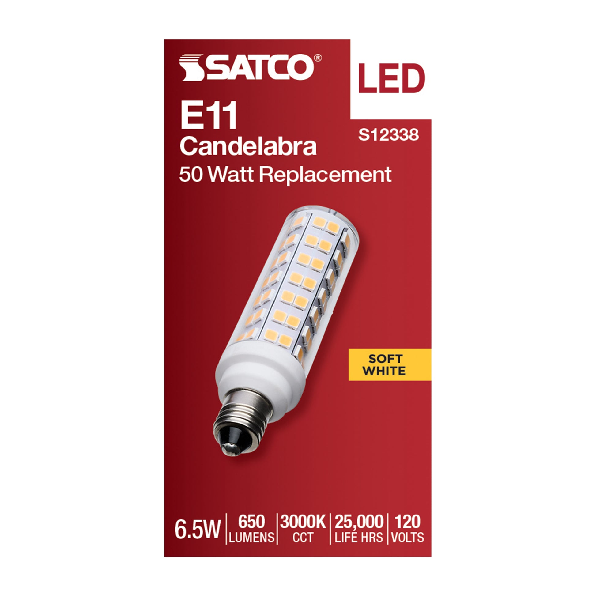 image of 6.5 Watt T6 LED - Clear Finish - E11 Base - 3000K - 120 Volt
