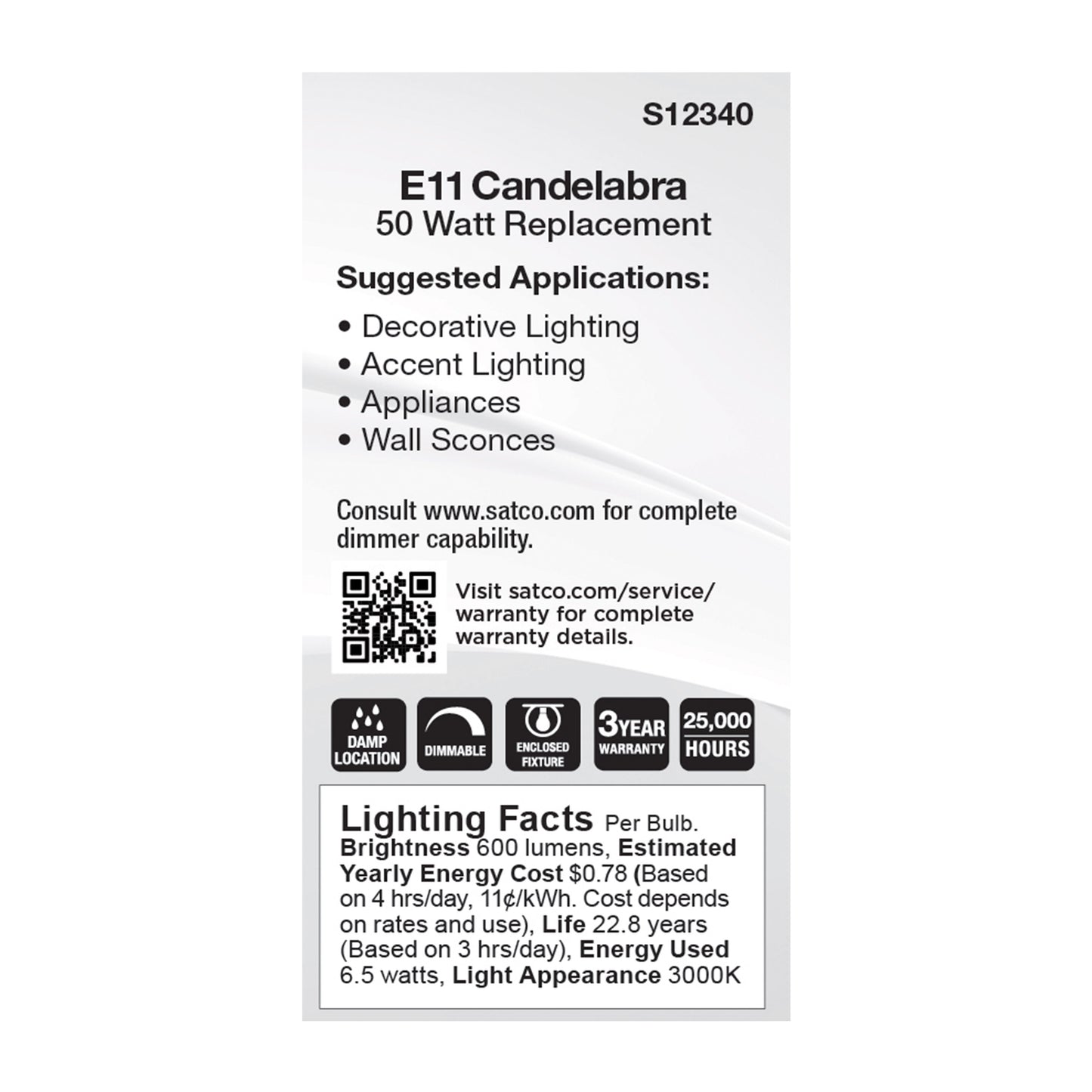 image of 6.5 Watt T6 LED - Frost Finish - E11 Base - 3000K - 120 Volt