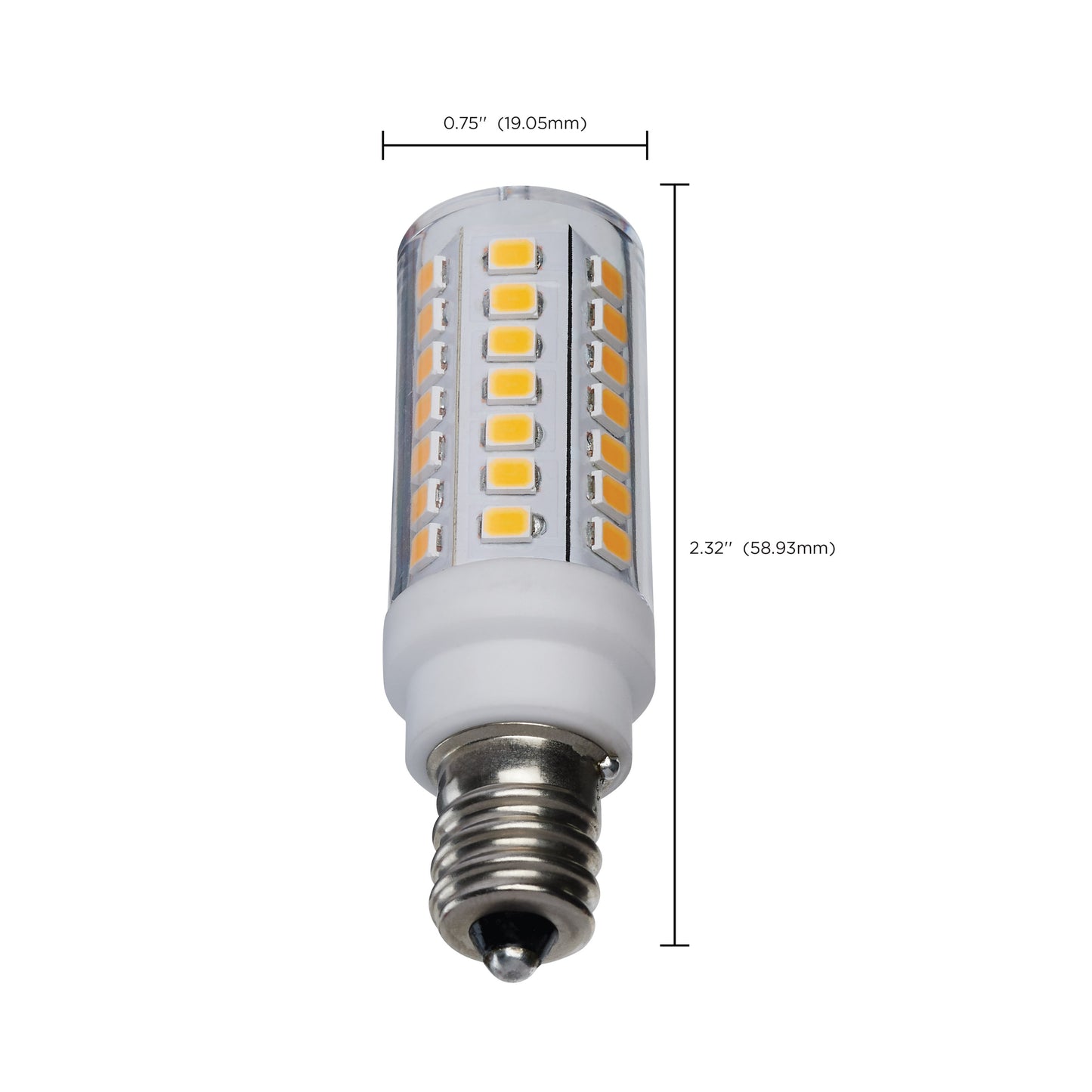 image of 5 Watt T6 LED - Clear Finish - E12 Base - 3000K - 120 Volt