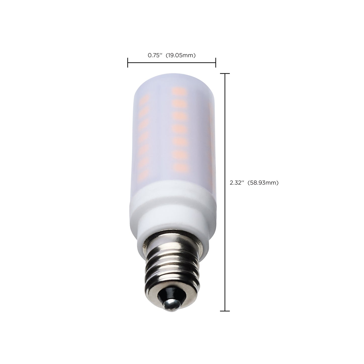 image of 5 Watt T6 LED - Frost Finish - E12 Base - 3000K - 120 Volt