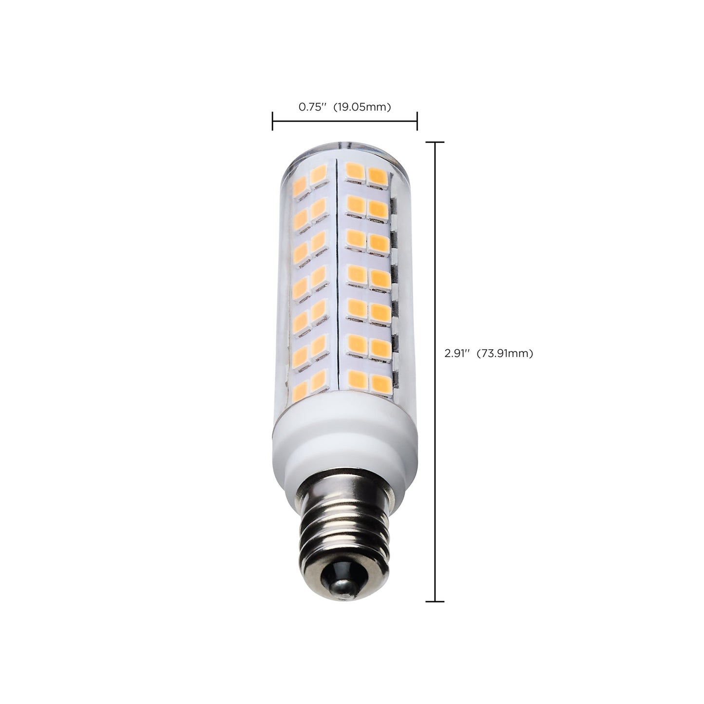 image of 6.5 Watt T6 LED - Clear Finish - E12 Base - 3000K - 120 Volt