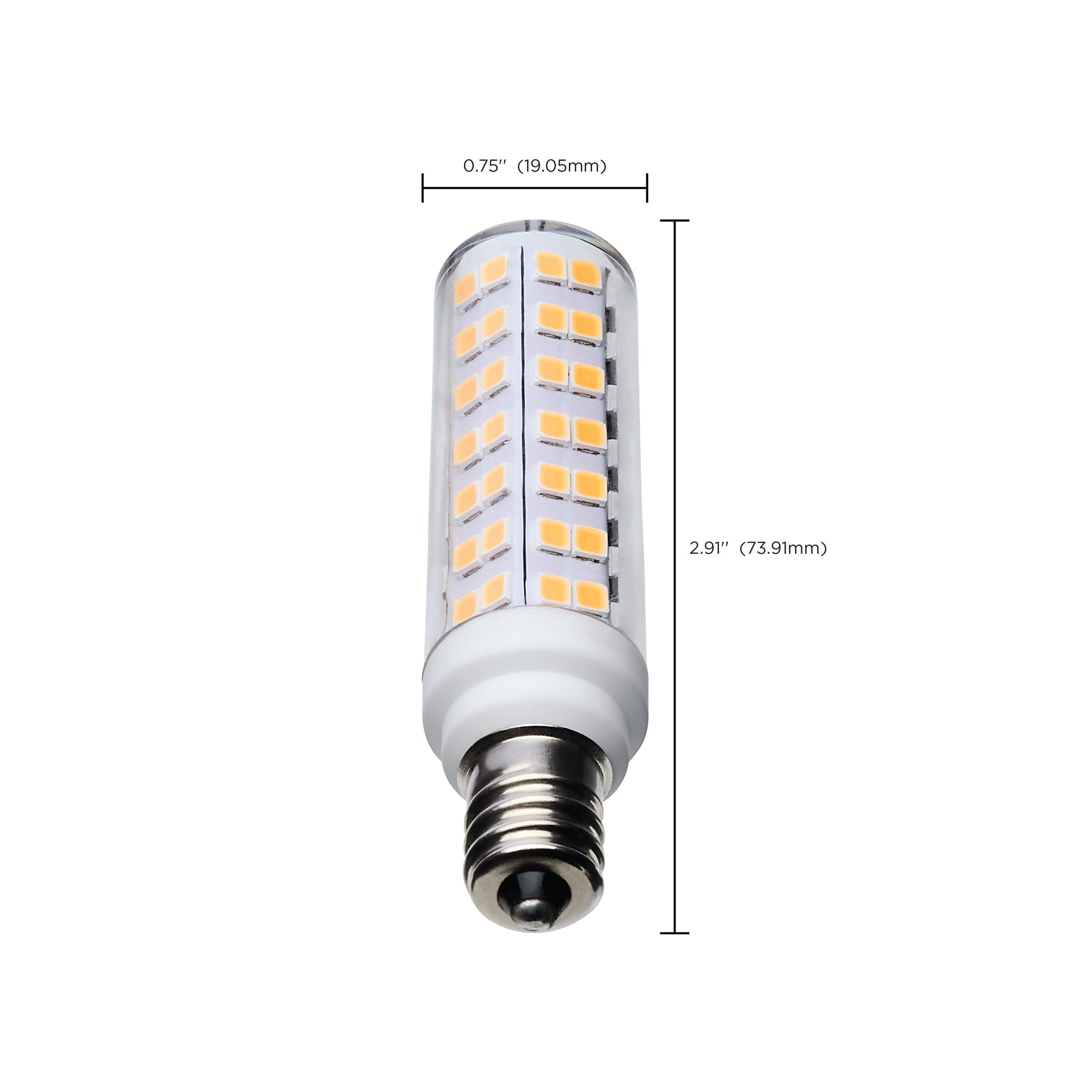 image of 6.5 Watt T6 LED - Clear Finish - E12 Base - 3000K - 120 Volt