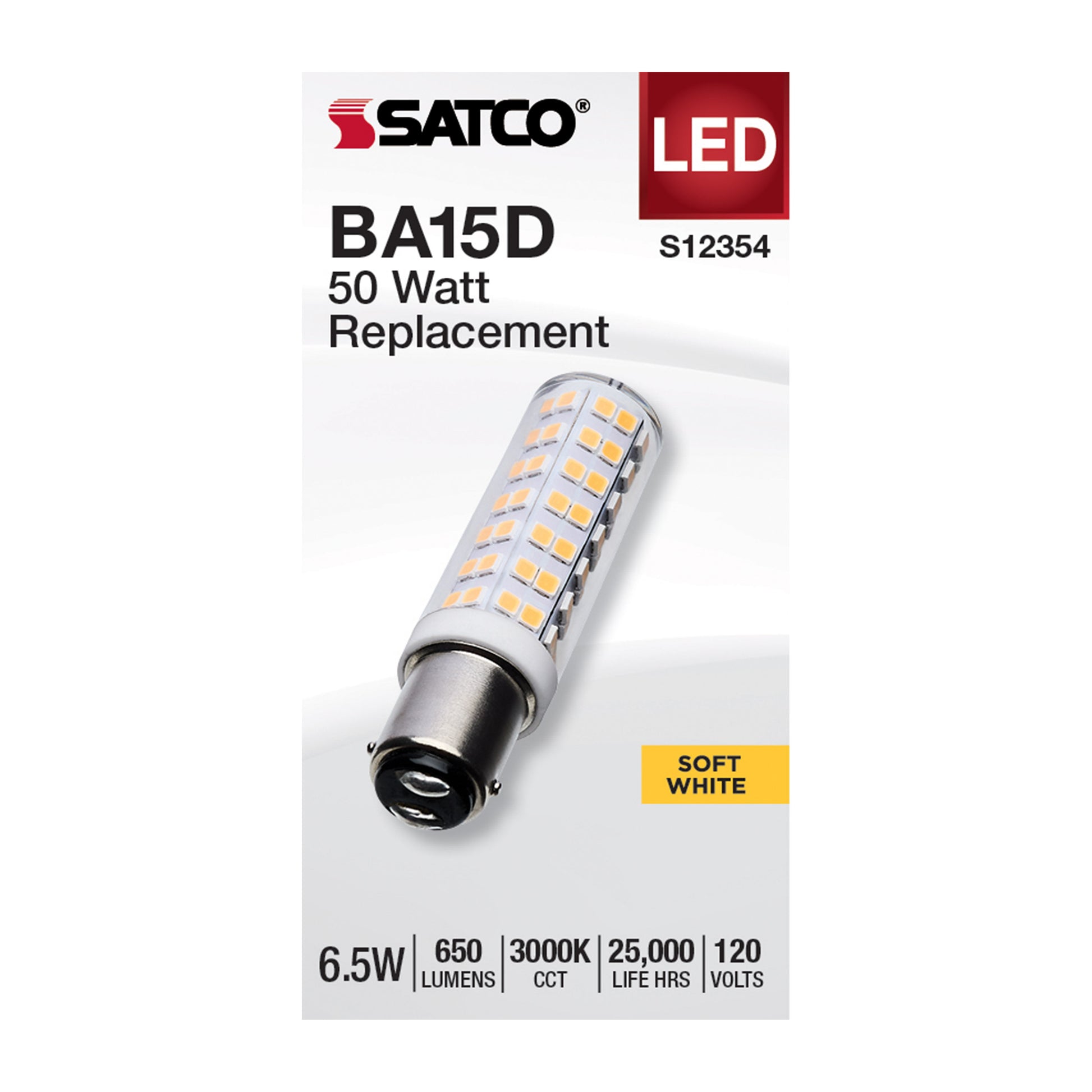 image of 6.5 Watt T6 LED - Clear Finish - DC Base - 3000K - 120 Volt
