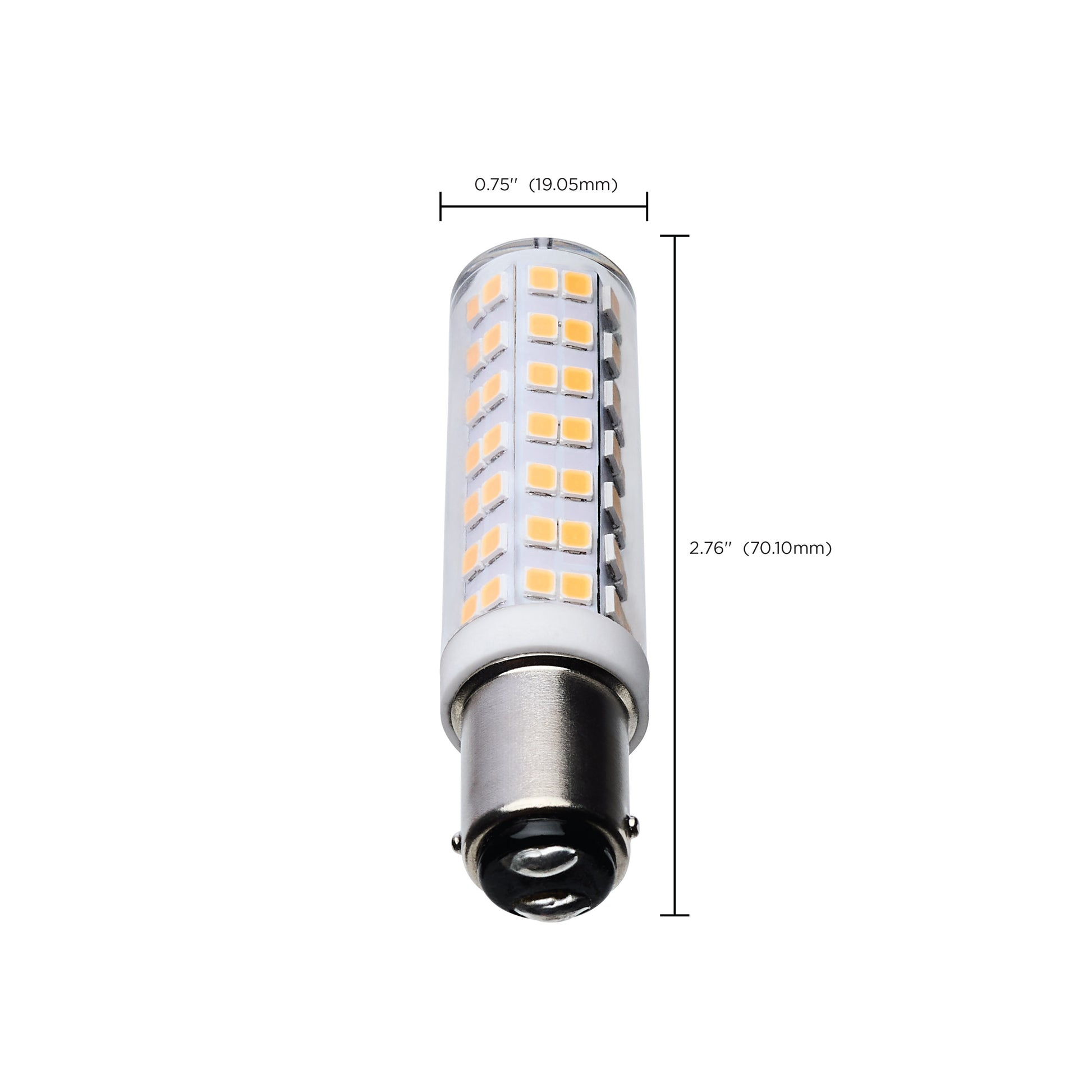 image of 6.5 Watt T6 LED - Clear Finish - DC Base - 3000K - 120 Volt