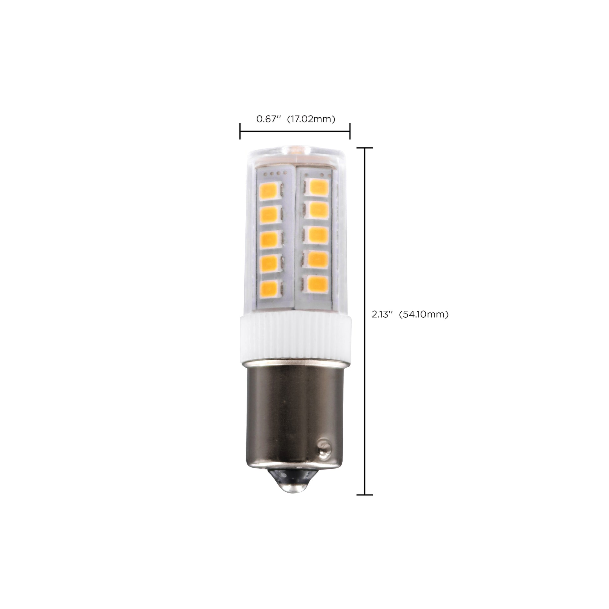 image of 4.5 Watt T6 LED - Clear Finish - BA15s Base - 3000K - 12 Volt