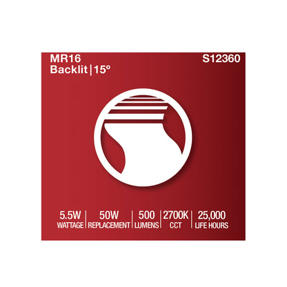 image of 5.5 Watt MR16 LED Spotlight - 2700K CCT - GU5.3 Base - 12 Volt